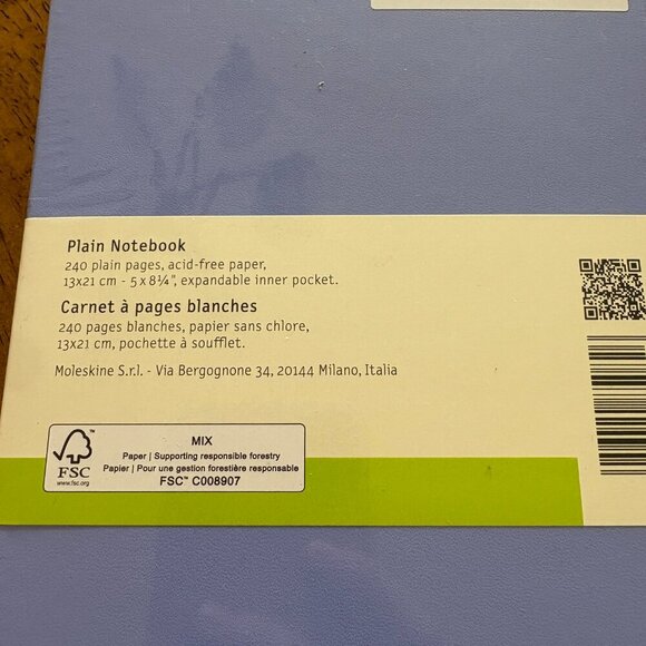 MOLESKINE Classic Hard Cover Notebook Legendary Notebooks Purple Lilac NEW - Picture 4 of 7